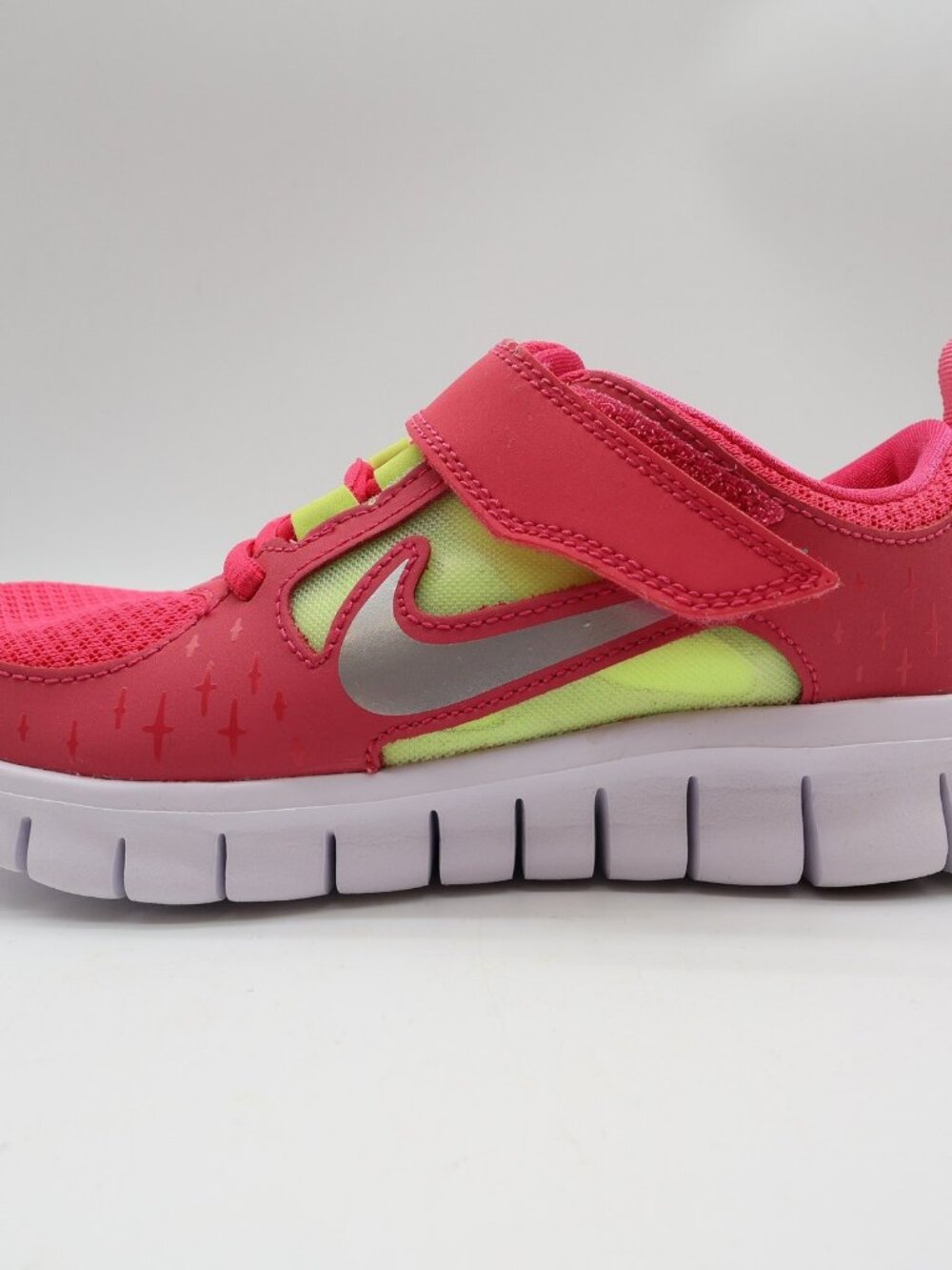 Nike Free Run 3 PSV Girls 2Y Pink Volt Athletic Running Shoes 512100-600 - Picture 11 of 14